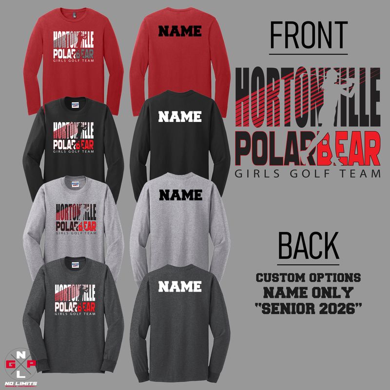 HORTONVILLE GIRLS GOLF LONG SLEEVE