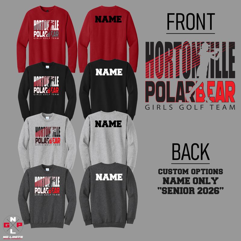 HORTONVILLE GIRLS GOLF CREW NECK
