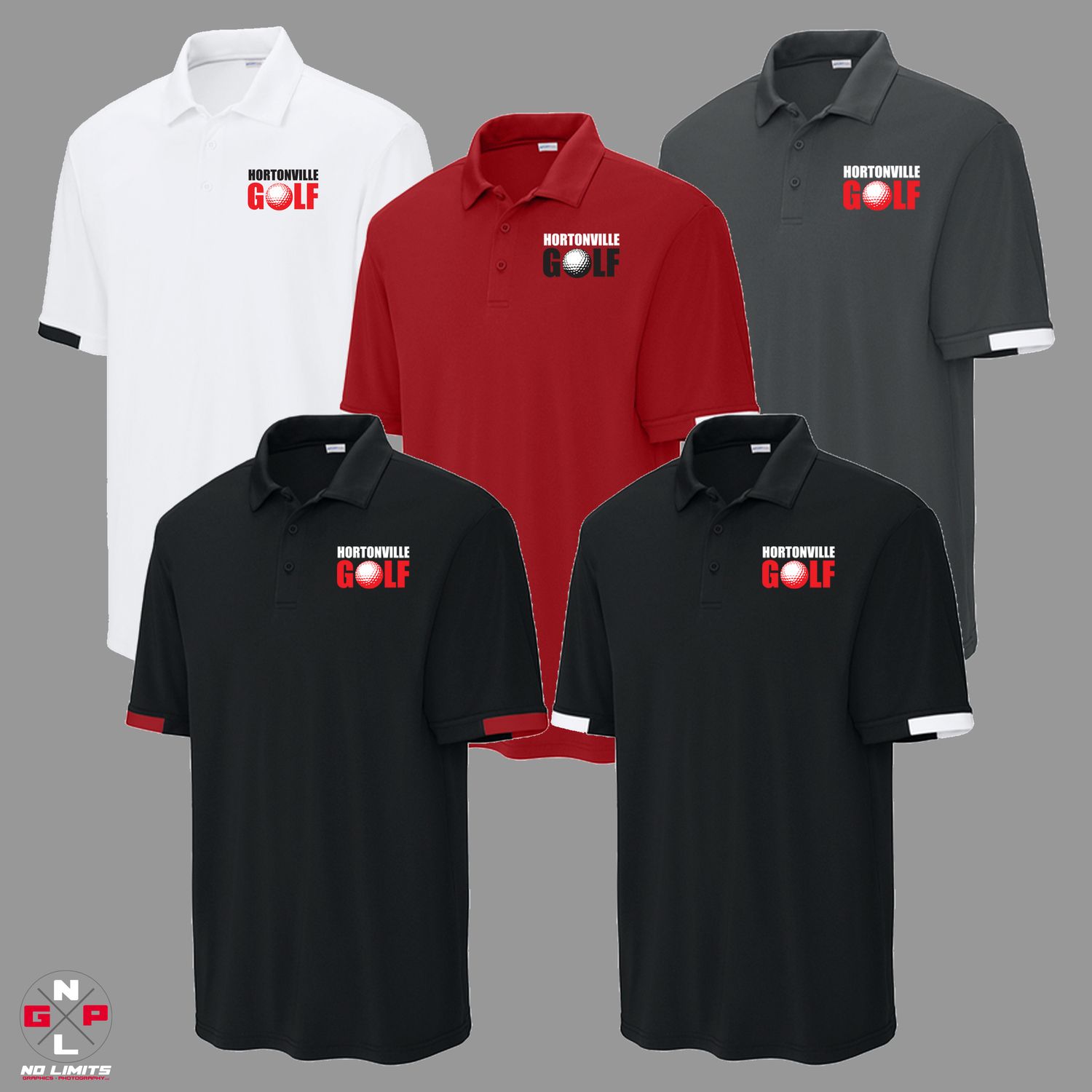HORTONVILLE GOLF BLOCK COLOR MENS POLO