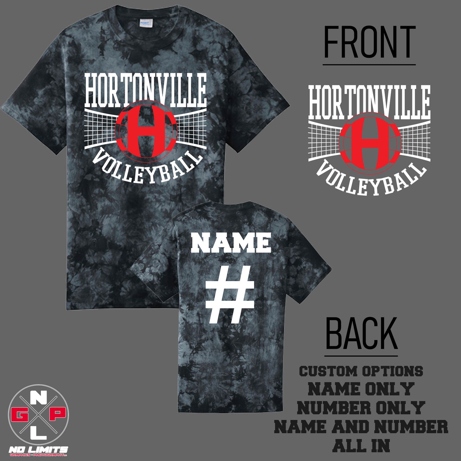 HORTONVILLE VOLLEYBALL TYE DYE TEE
