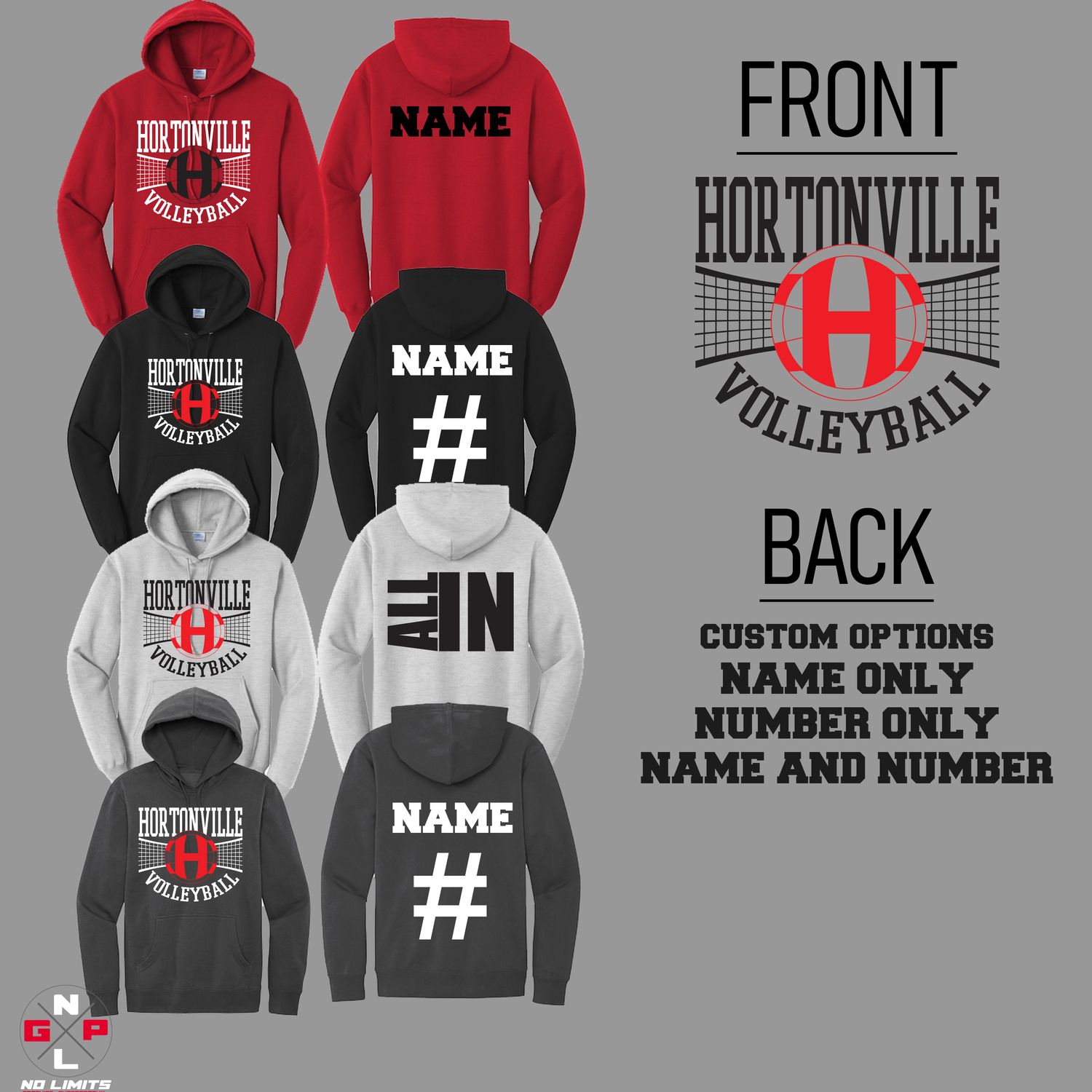 HORTONVILLE VOLLEYBALL HOODIE