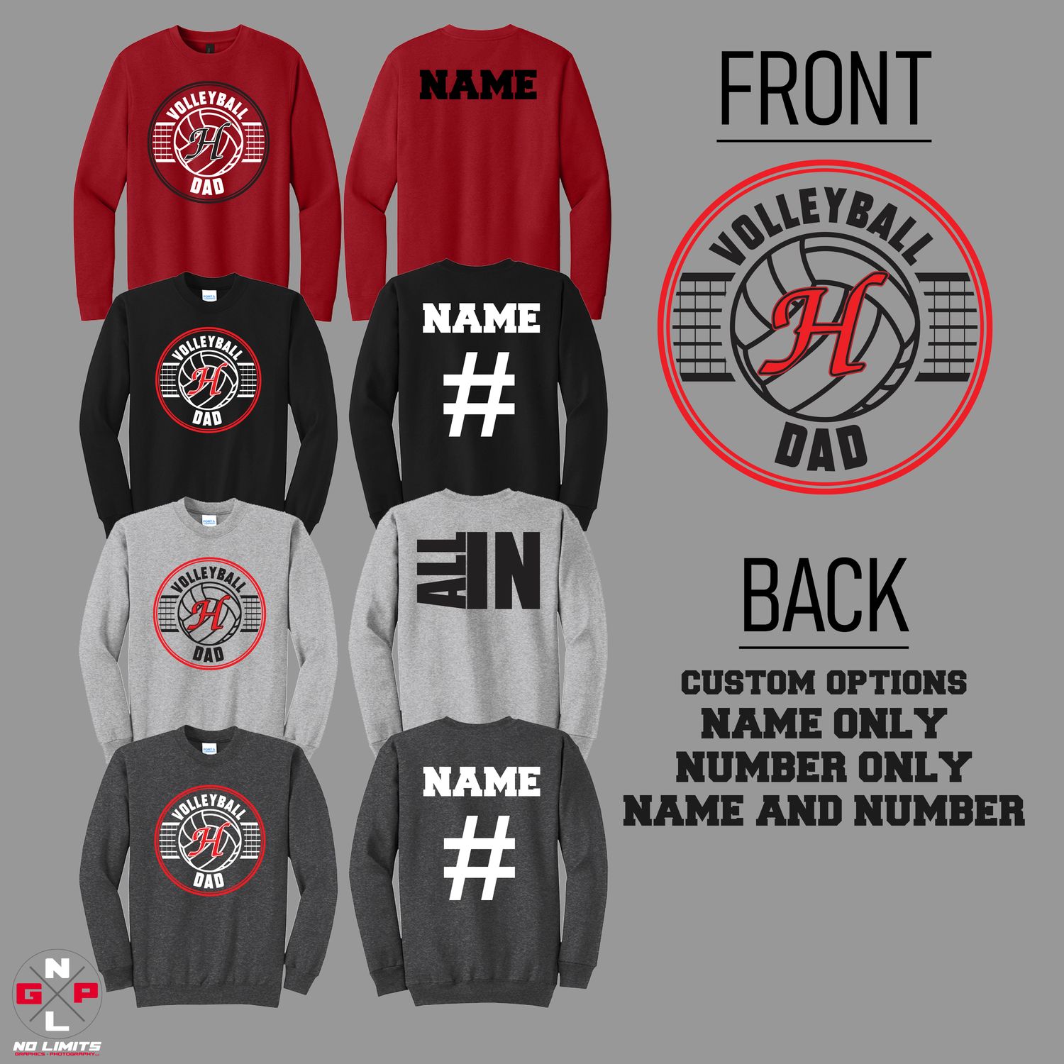 VOLLEYBALL DAD CREWNECK