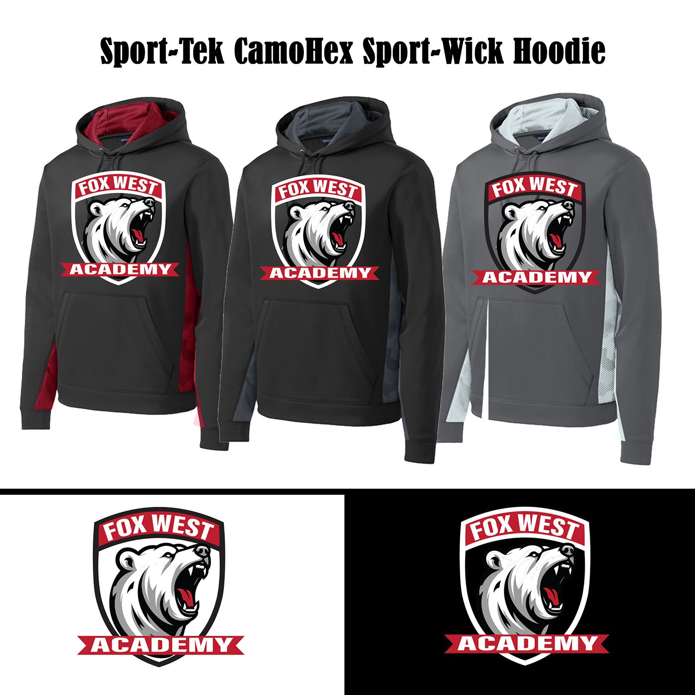 **NEW DESIGN** SportTek Sport-Wick cAMO-hEX COLORBLACK  Hoodies $45