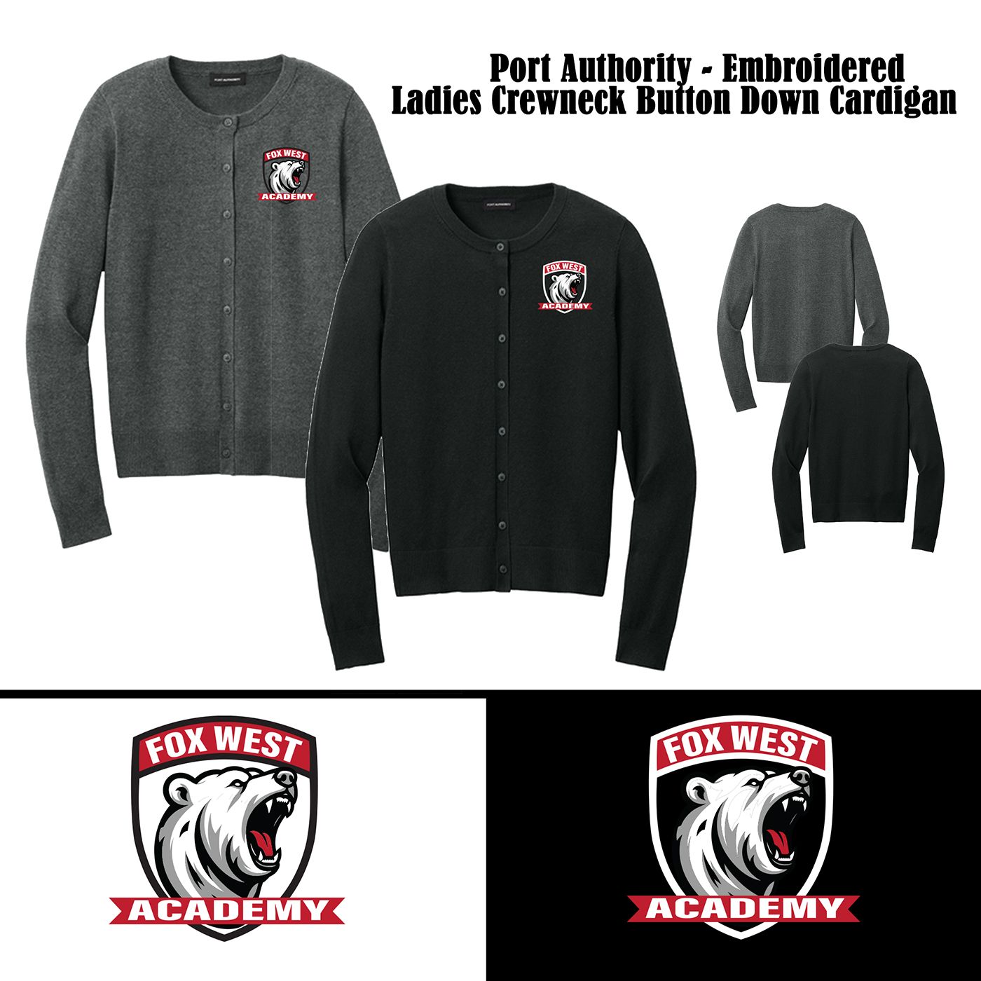 **NEW DESIGN** PORT AUTHORITY EMBROIDERED CARDIGAN SWEATERS $50