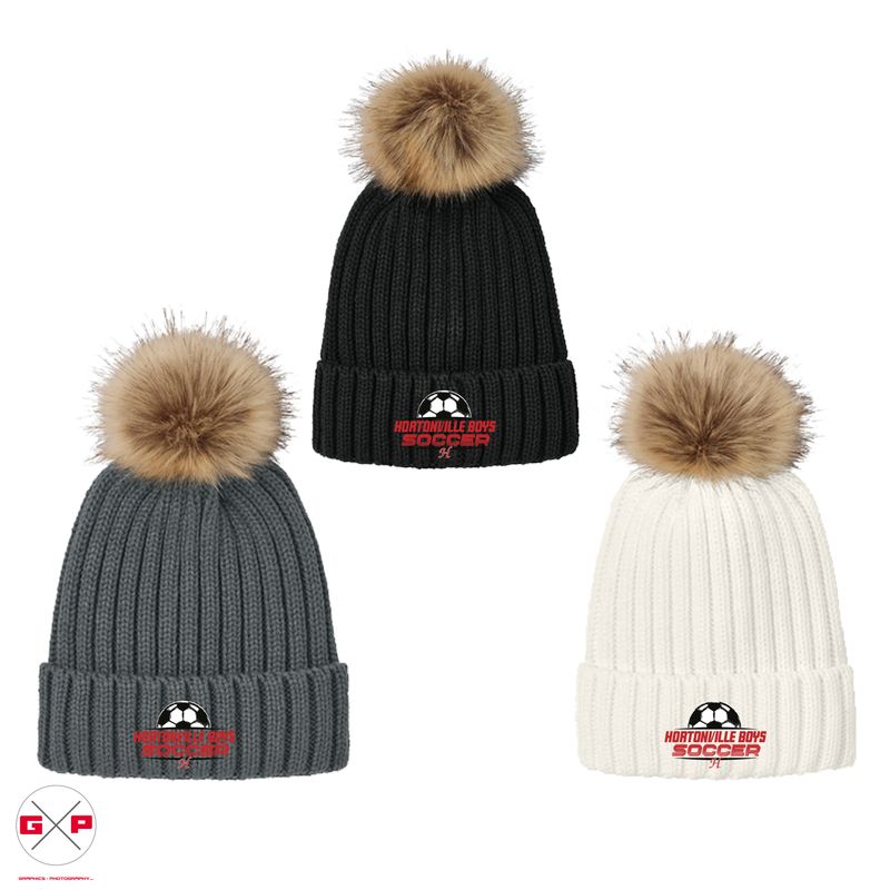 BOYS SOCCER FUA FUR POM BEANIE