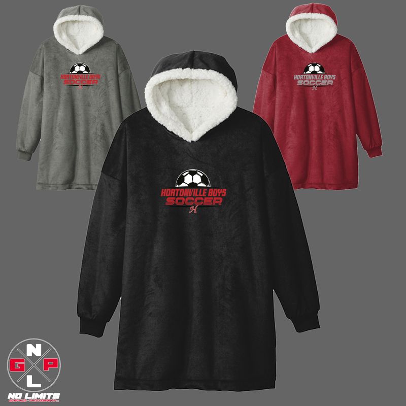 BOYS SOCCER EMBROIDERED WEARABLE SNUGGIE