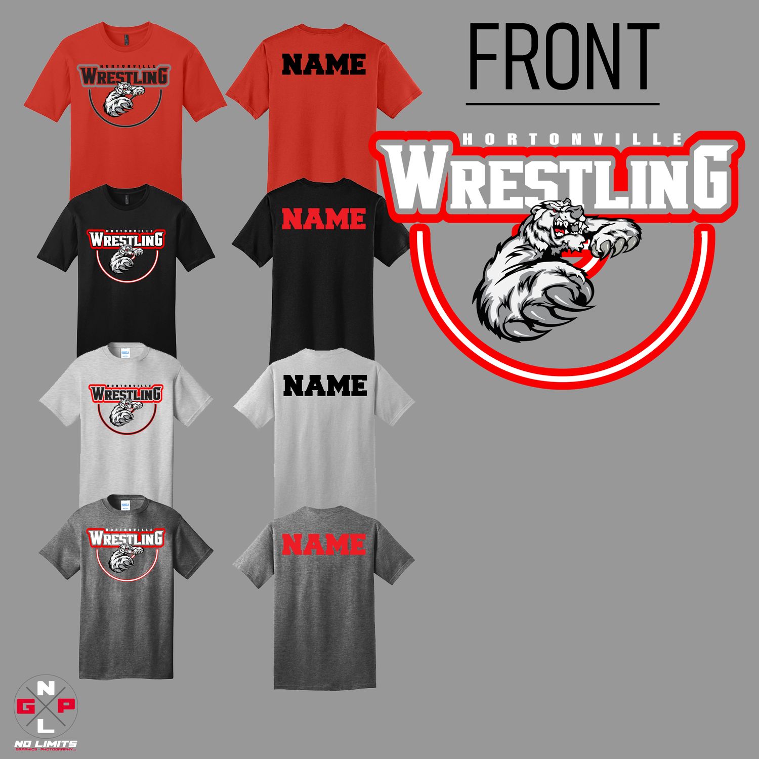 2026 HORTONVILLE WRESTLING  RING  TEE