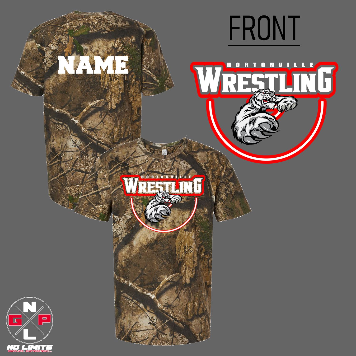 2026 HORTONVILLE WRESTLING RING CAMO TEE