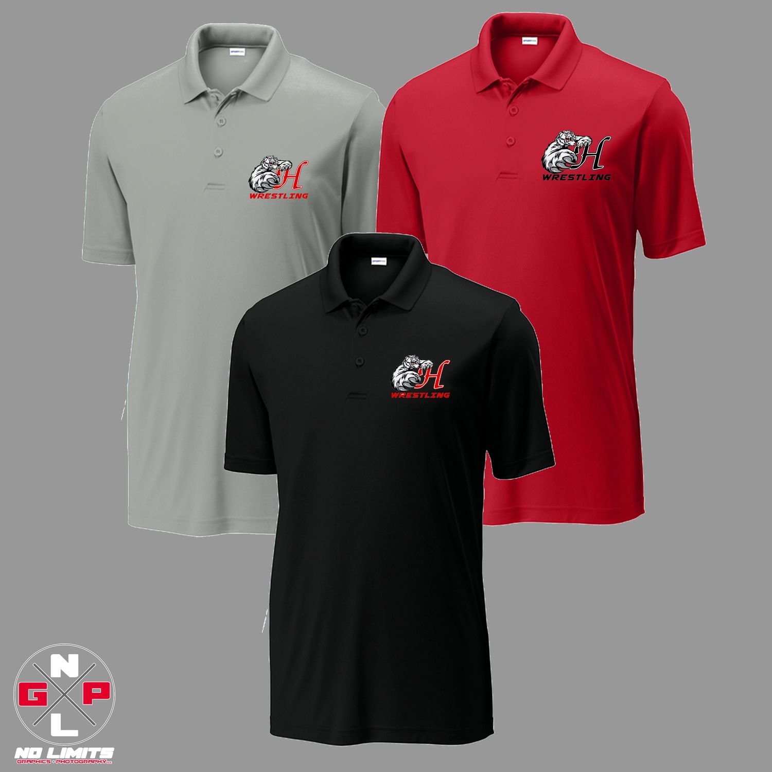 HORTONVILLE WRESTLING SPORT-TEK EMBROIDERED POLO
