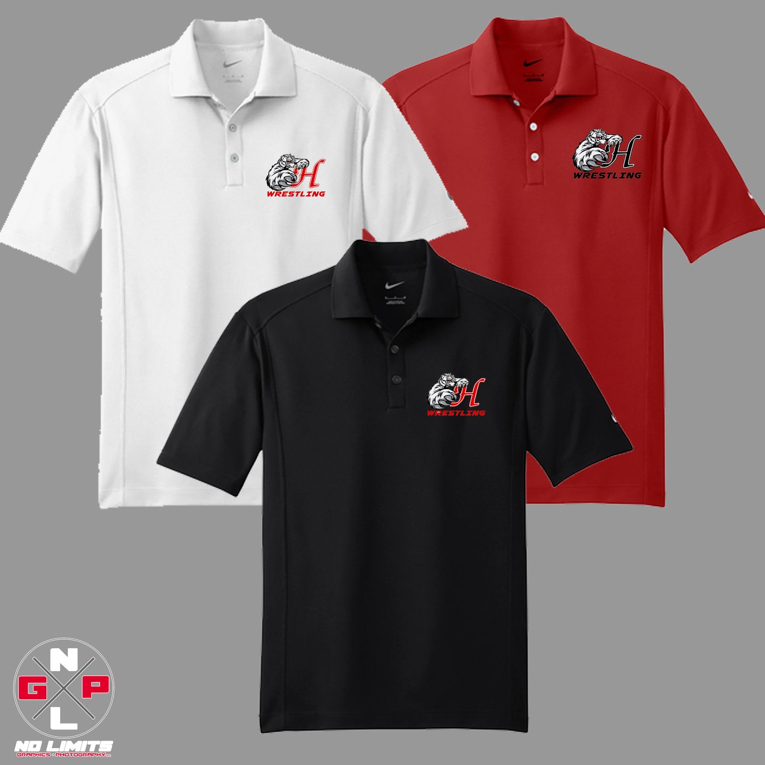 HORTONVILLE WRESTLING NIKE EMBROIDERED POLO