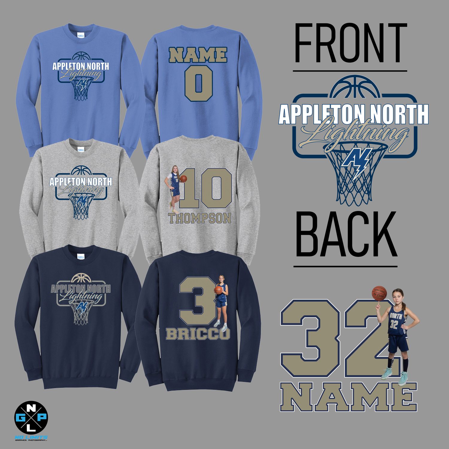 APPLETON NORTH LIGHTNING CREWNECK