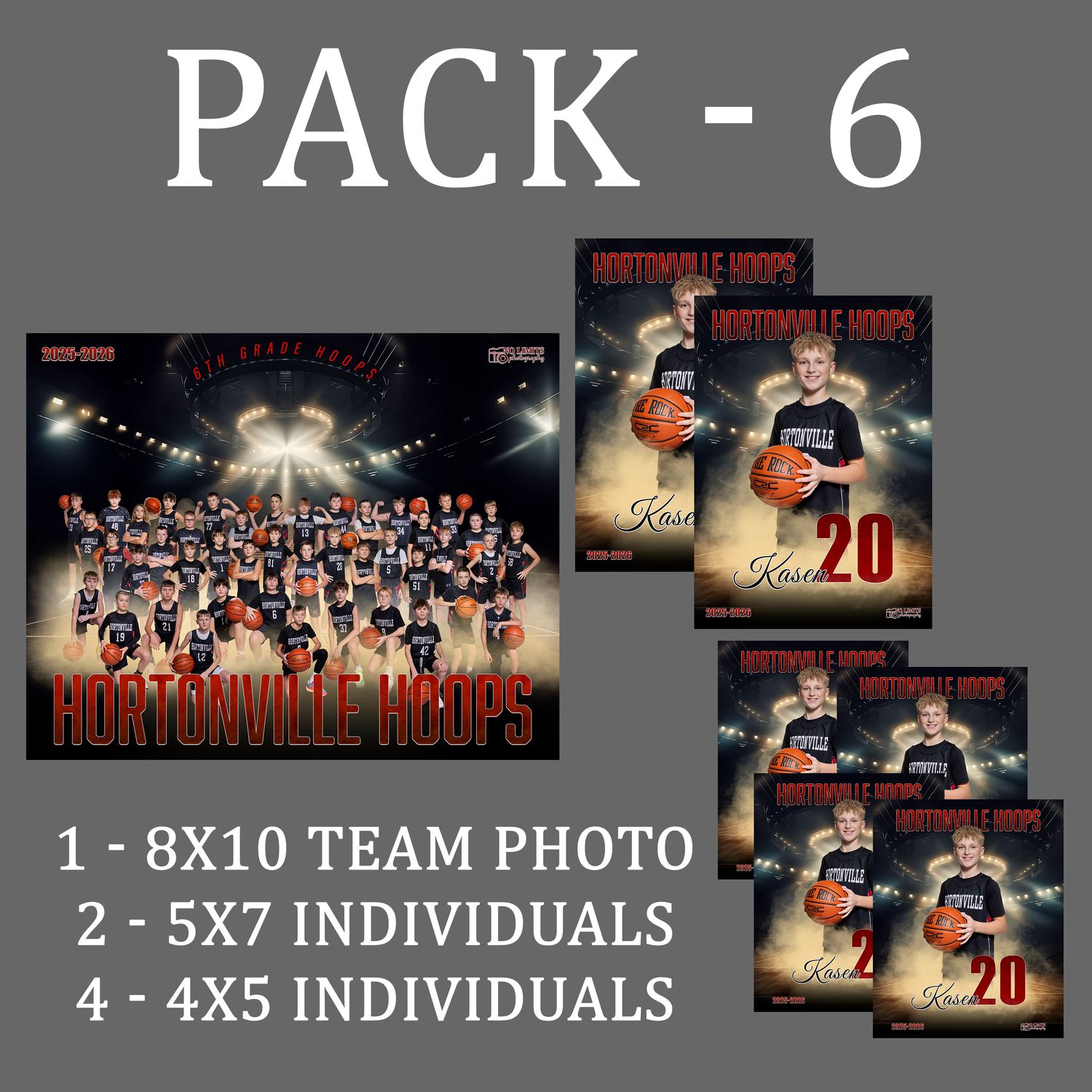 HHS PACK #6 - **GREAT VALUE** 8X10 Teammate Pack