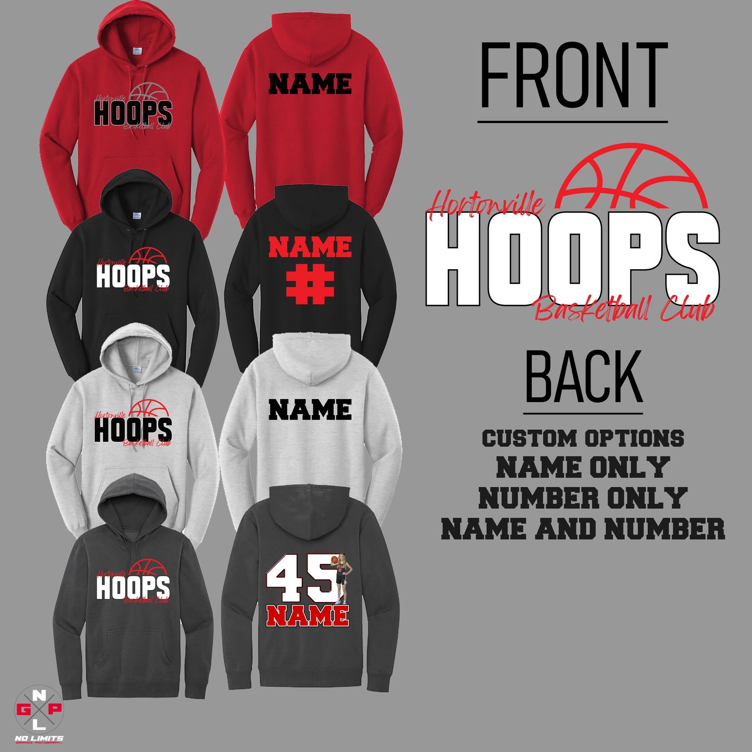 HORTONVILLE HOOPS BASKETBALL CLUB HOODIE