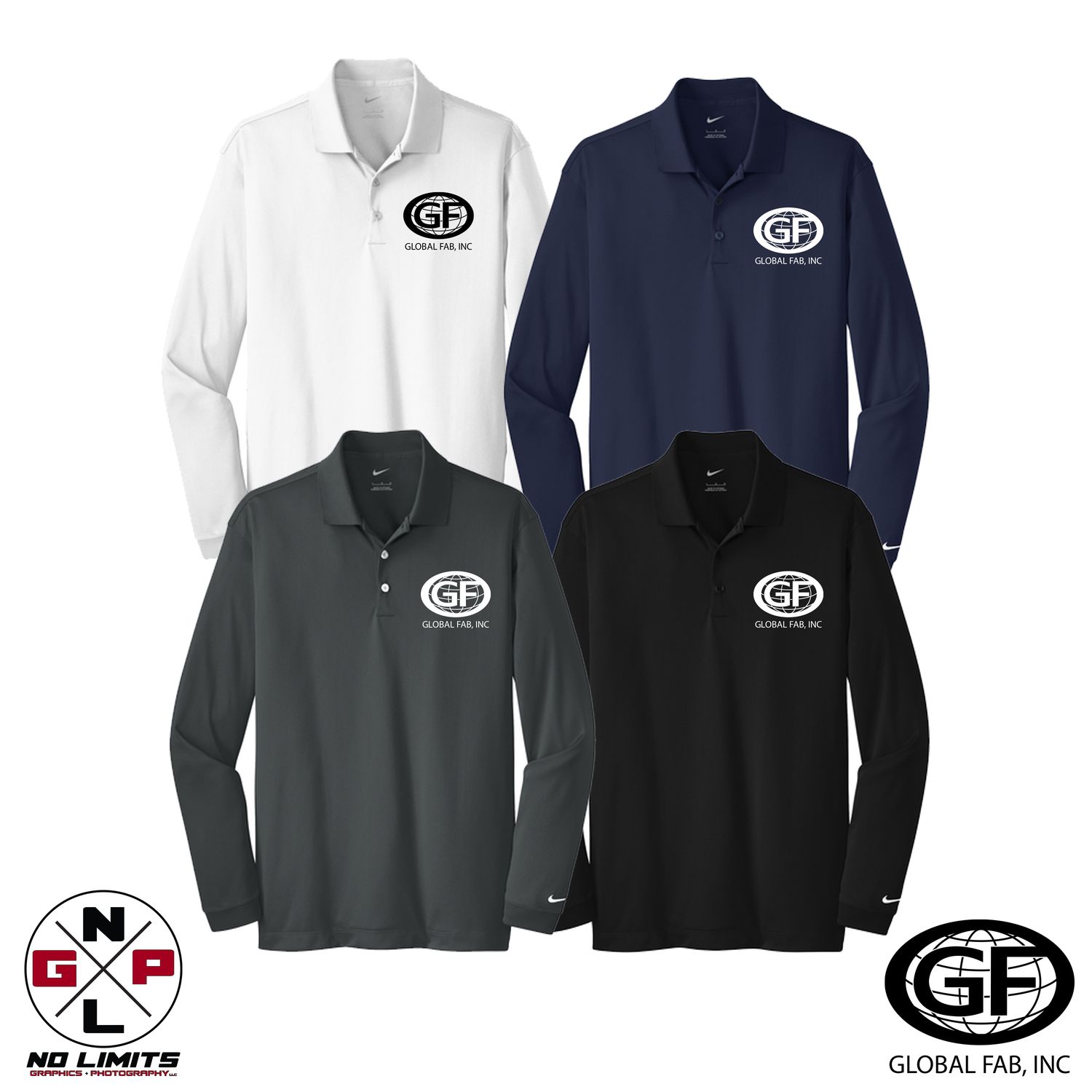 GLOBAL FAB NIKE DRI-FIT LONG SLEEVE EMBROIDERED POLO