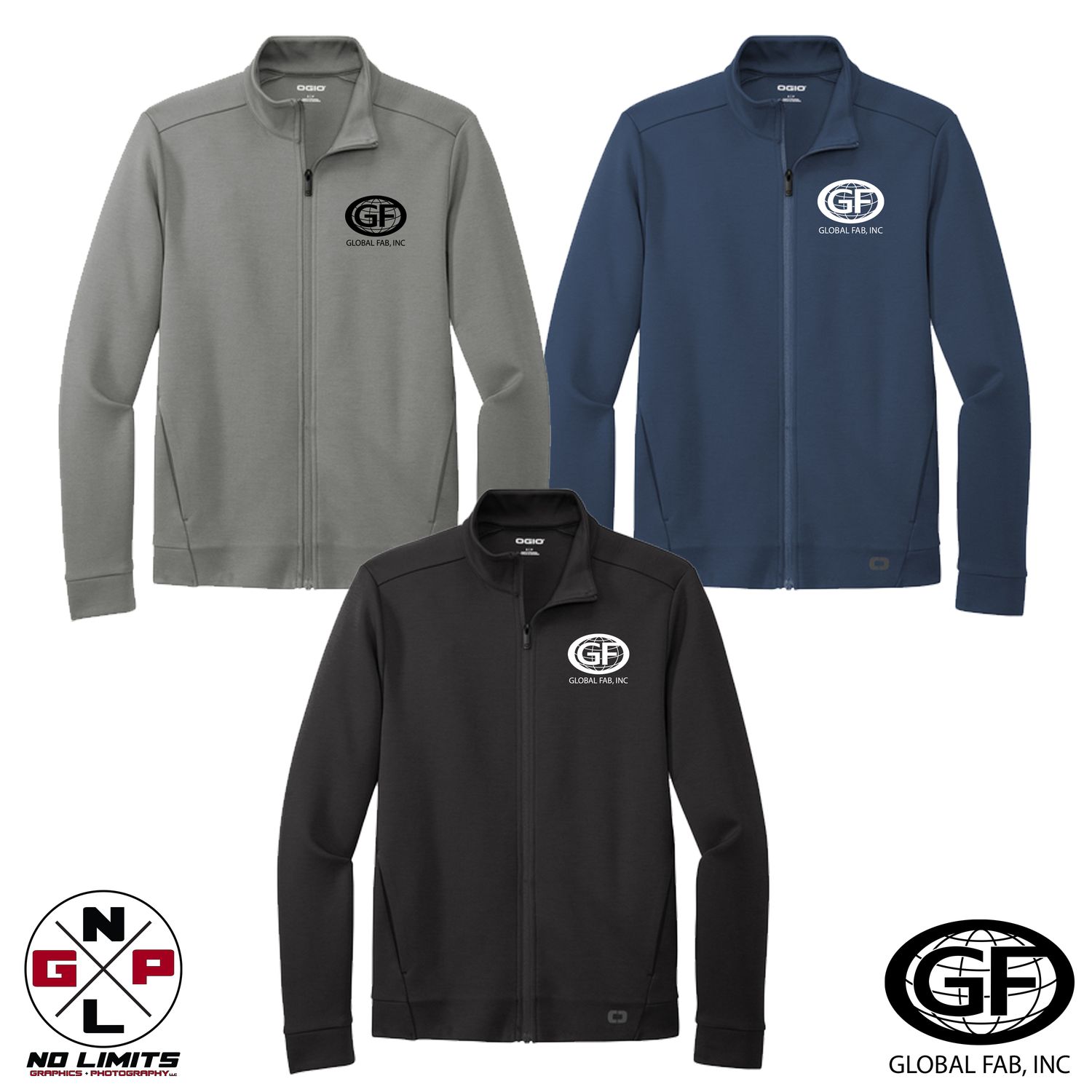 GLOBAL FAB OGIO BOLT EMBROIDERED FULL-ZIP