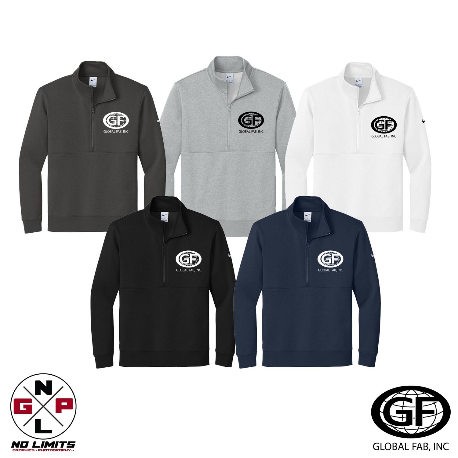 GLOBAL FAB NIKE CLUB FLEECE EMBROIDERED 1/2-ZIP