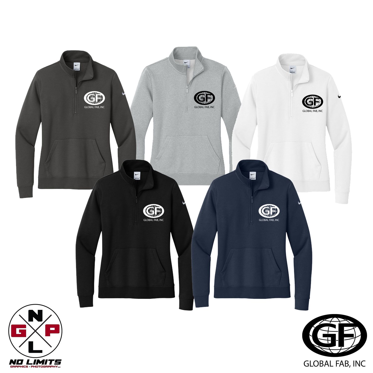 GLOBAL FAB NIKE WOMEN&#39;S CLUB FLEECE EMBROIDERED 1/2-ZIP