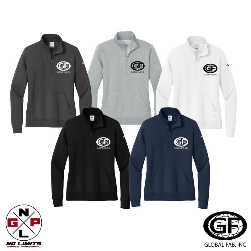 GLOBAL FAB NIKE WOMEN&#39;S CLUB FLEECE EMBROIDERED 1/2-ZIP