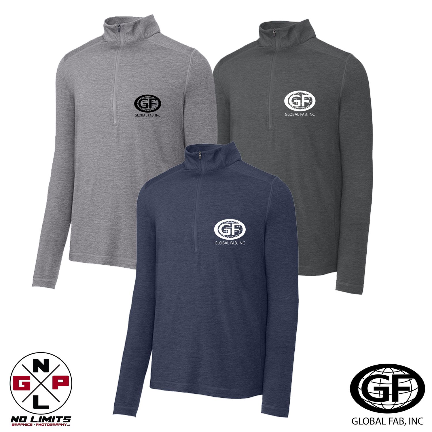 GLOBAL FAB SPORT-TEK EXCHANGE 1.5 LONG SLEEVE EMBROIDERED 1/2 ZIP