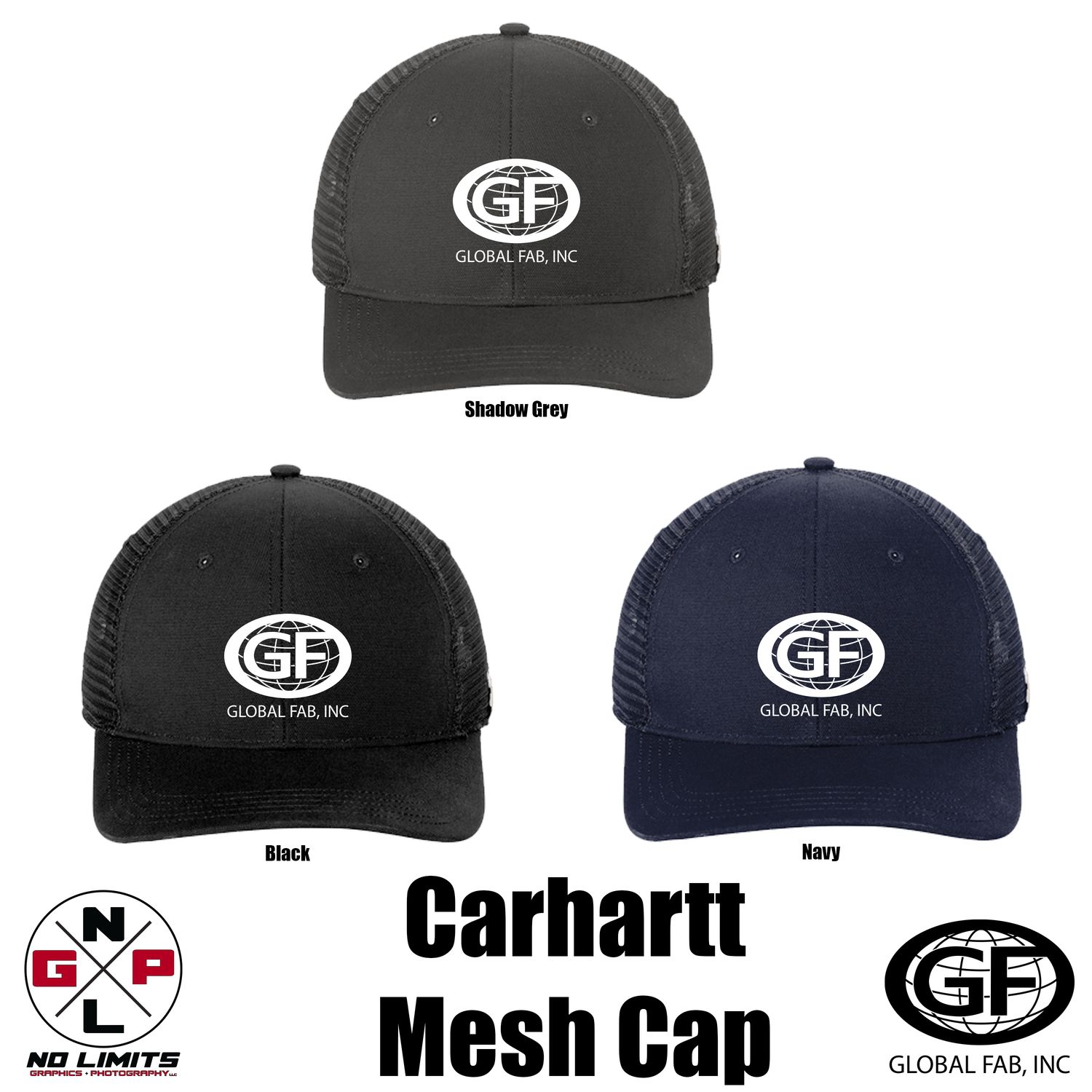 GLOBAL FAB CARHARTT CANVAS MESH BACK  EMBROIDERED CAP