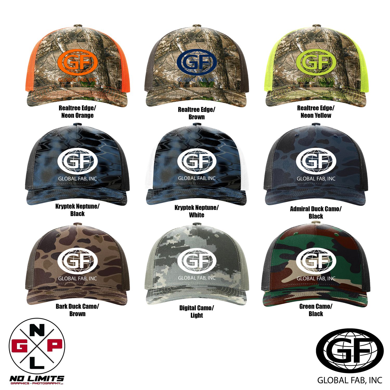 GLOBAL FAB EMBROIDERED RICHARDSON 112 CAMO AND TEXTURES