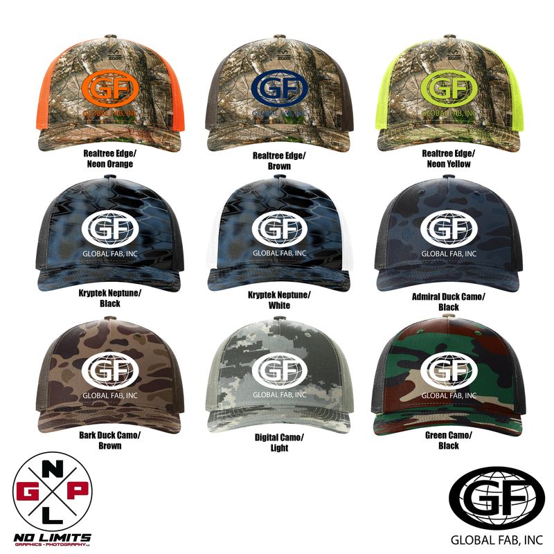 GLOBAL FAB EMBROIDERED RICHARDSON 112 CAMO AND TEXTURES