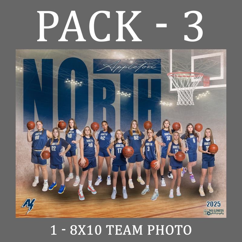 PACK #3 -  8X10 Team Photo Print Only