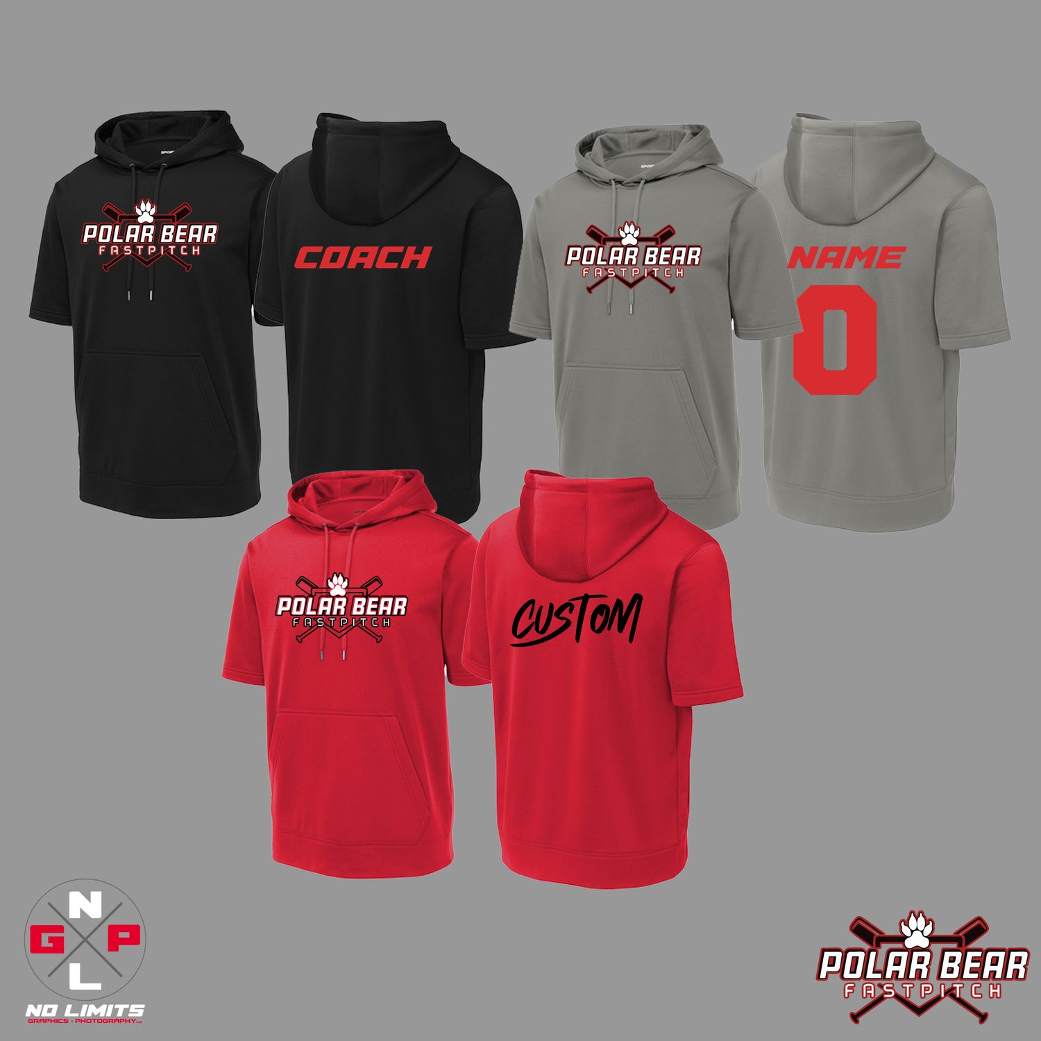 POLAR BEAR FAST PITCH SHORT SLEEVE FLEECE HOODIE