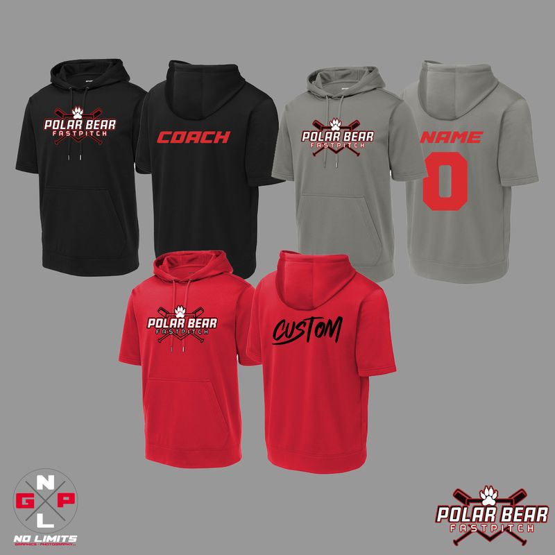 POLAR BEAR FAST PITCH SHORT SLEEVE FLEECE HOODIE