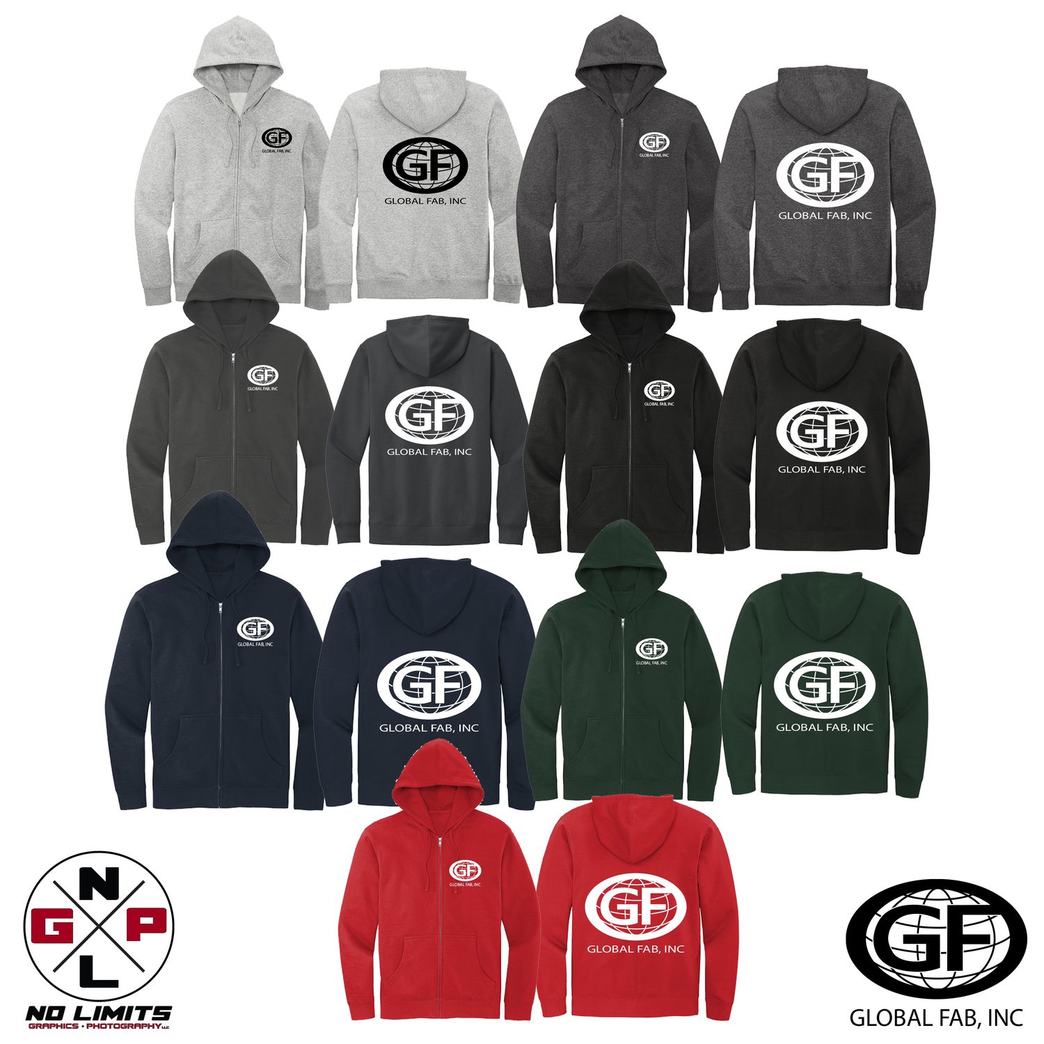 GLOBAL FAB DISTRICT ZIP UP HOODIE