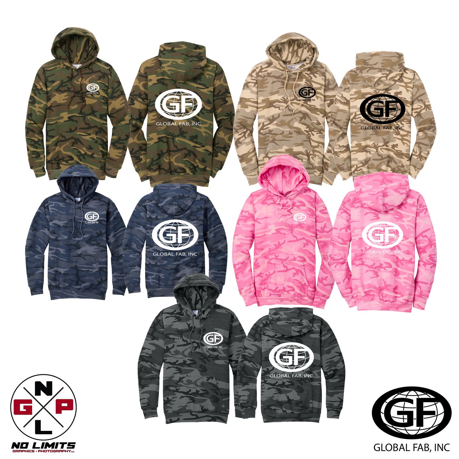 GLOBAL FAB PORT &amp; CO CAMO HOODIE