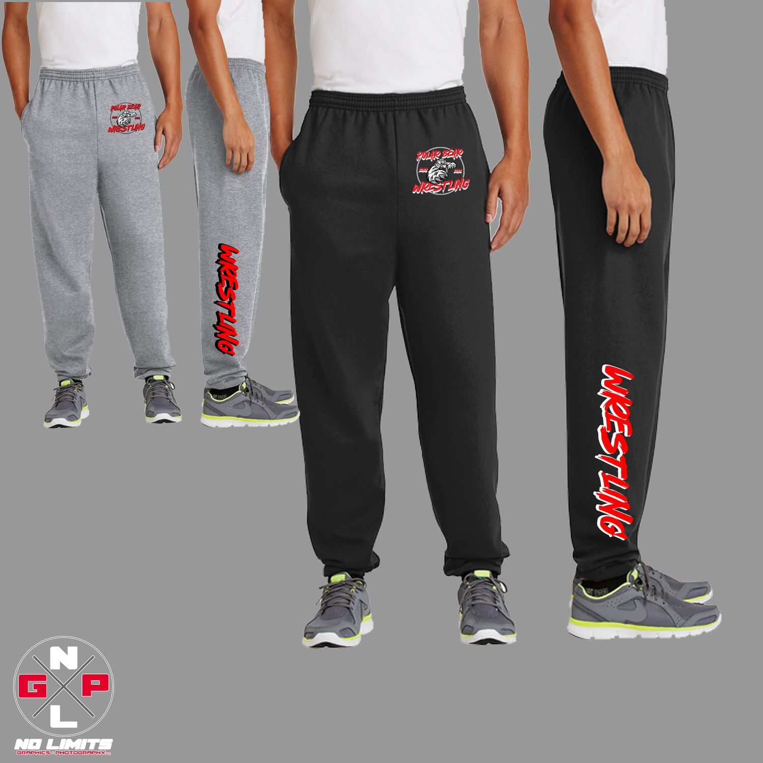 26 POLAR BEAR WRESTLING PORT &amp; CO FLEECE SWEAT PANTS