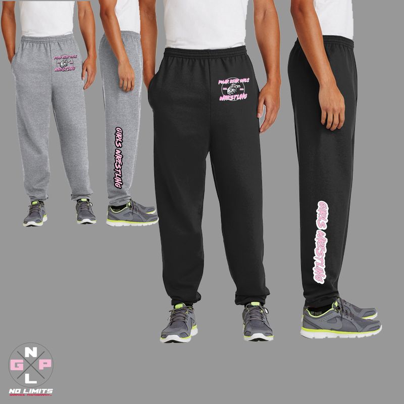 26 POLAR BEAR WRESTLING GIRLS PORT &amp; CO FLEECE SWEAT PANTS