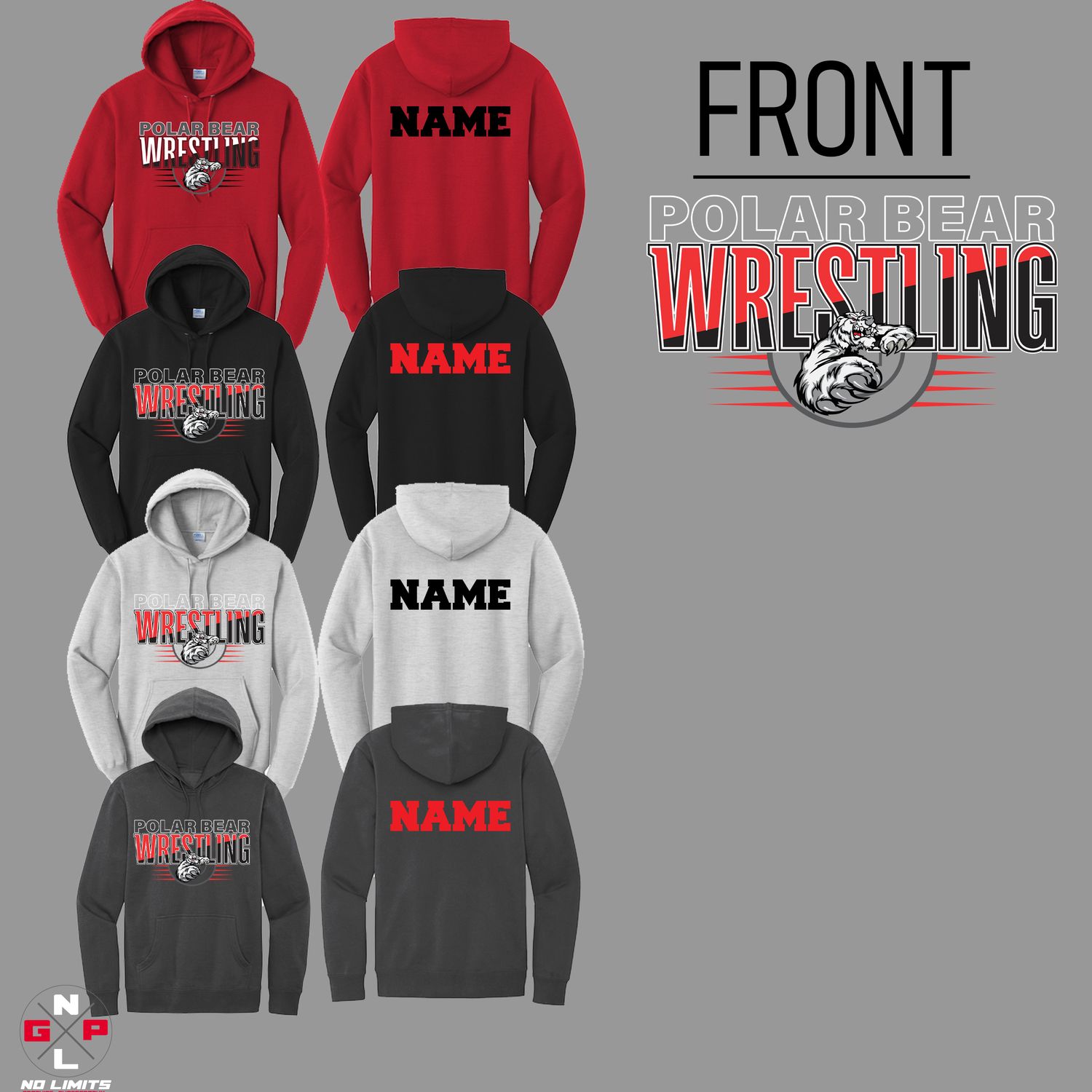 DUAL POLAR BEAR WRESTLING  HOODIE