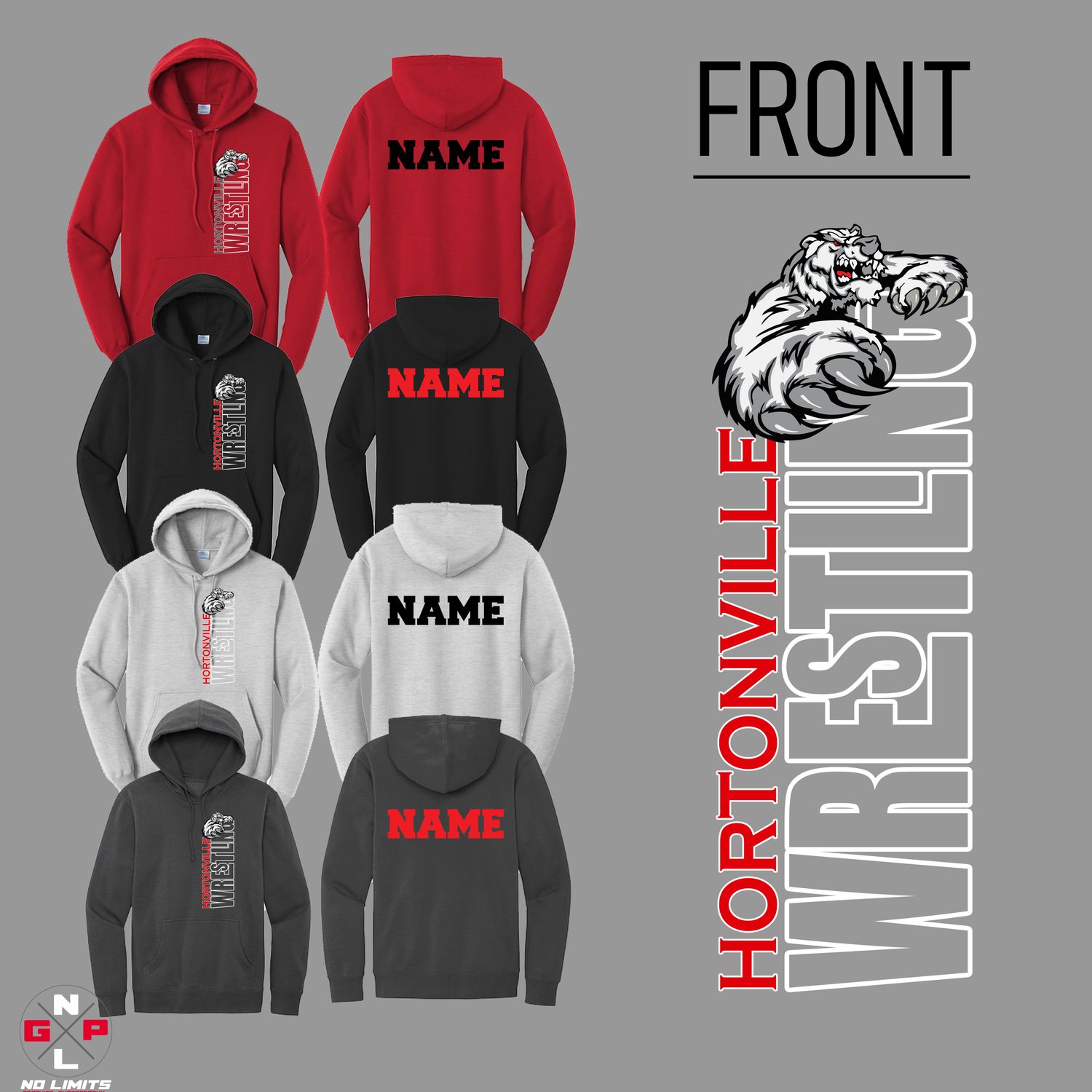 HORIZONTAL HORTONVILLE WRESTLING HOODIE