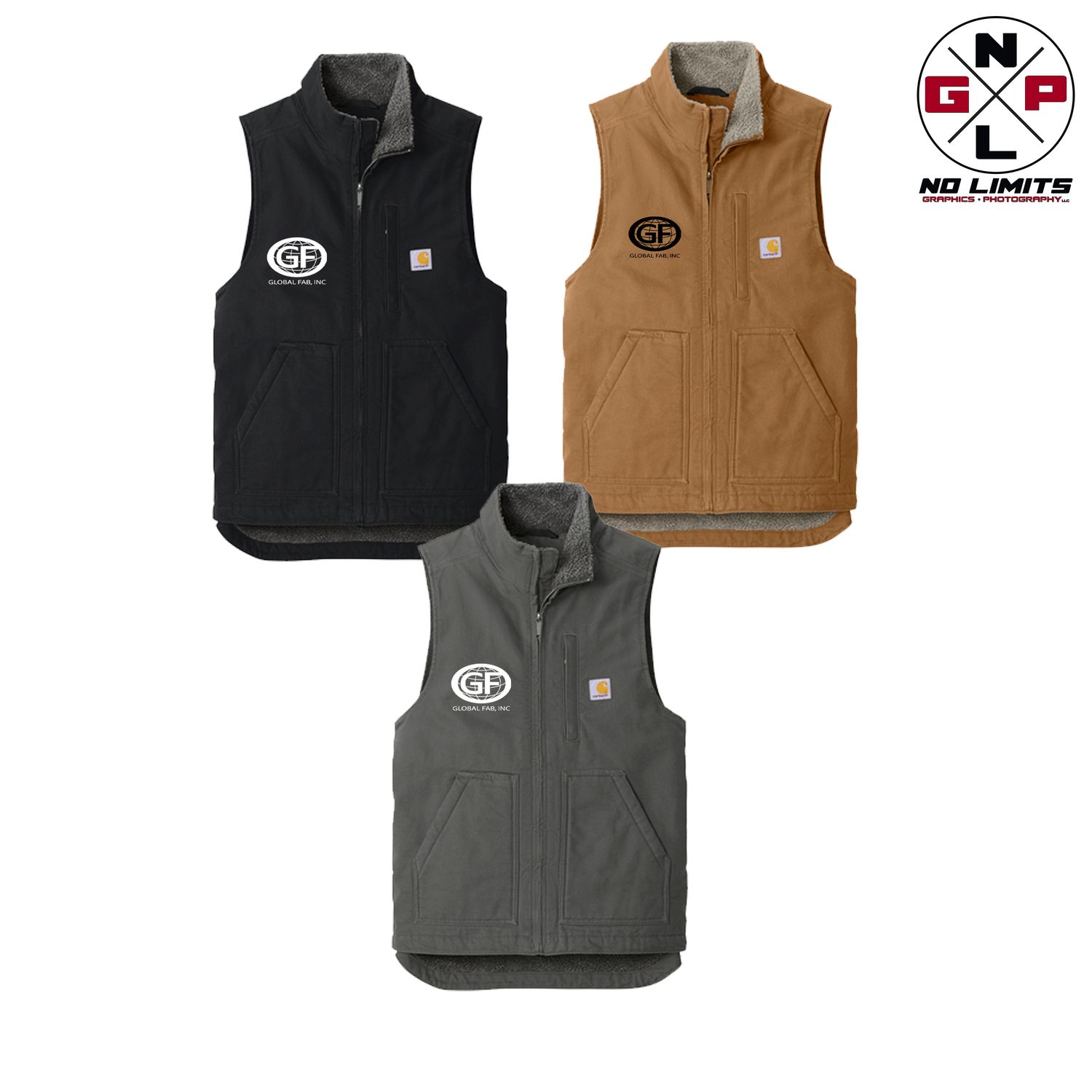 GLOBAL FAB CARHARTT SHERPA-LINED MOCK NECK VEST