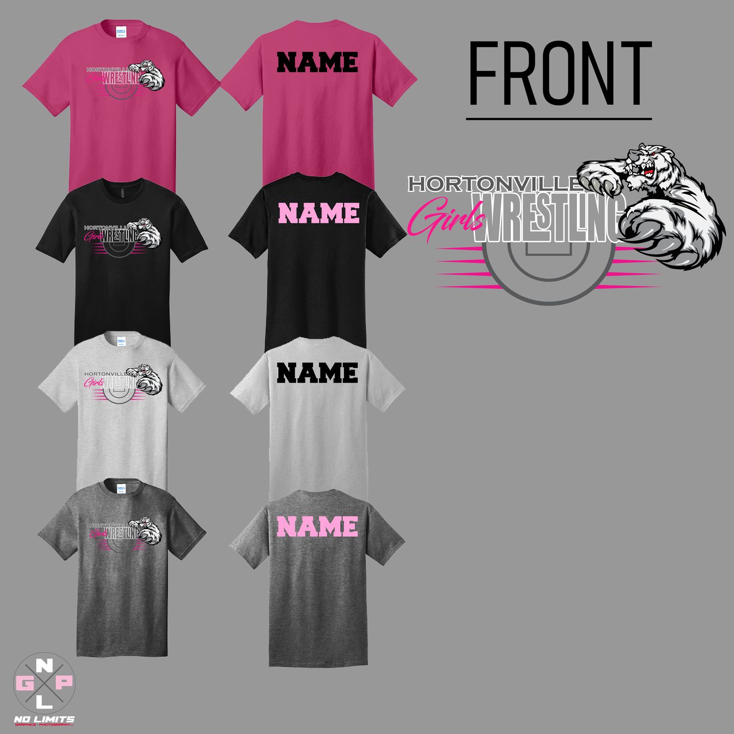 HORTONVILLE GIRLS WRESTLING MAT  TEE