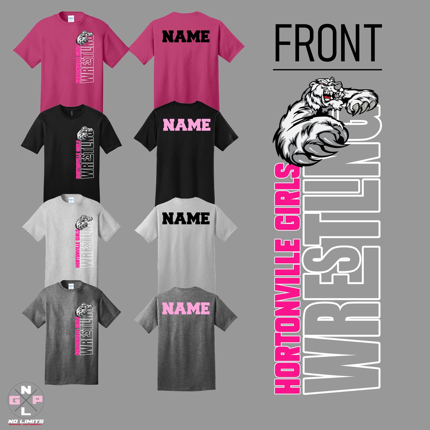 HORTONVILLE GIRLS WRESTLING VERTICAL TEE