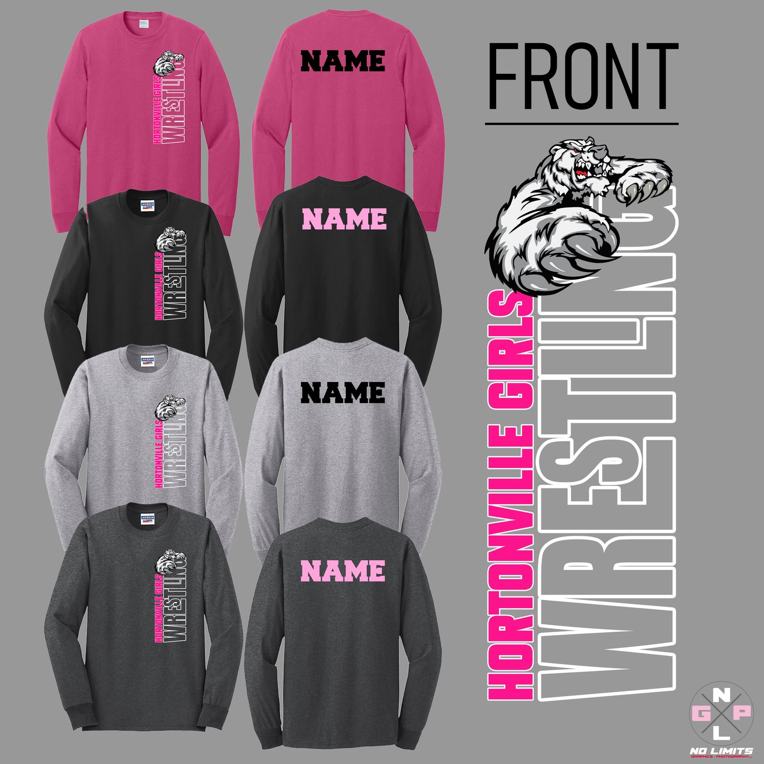 HORTONVILLE GIRLS WRESTLING VERTICAL LONG SLEEVE