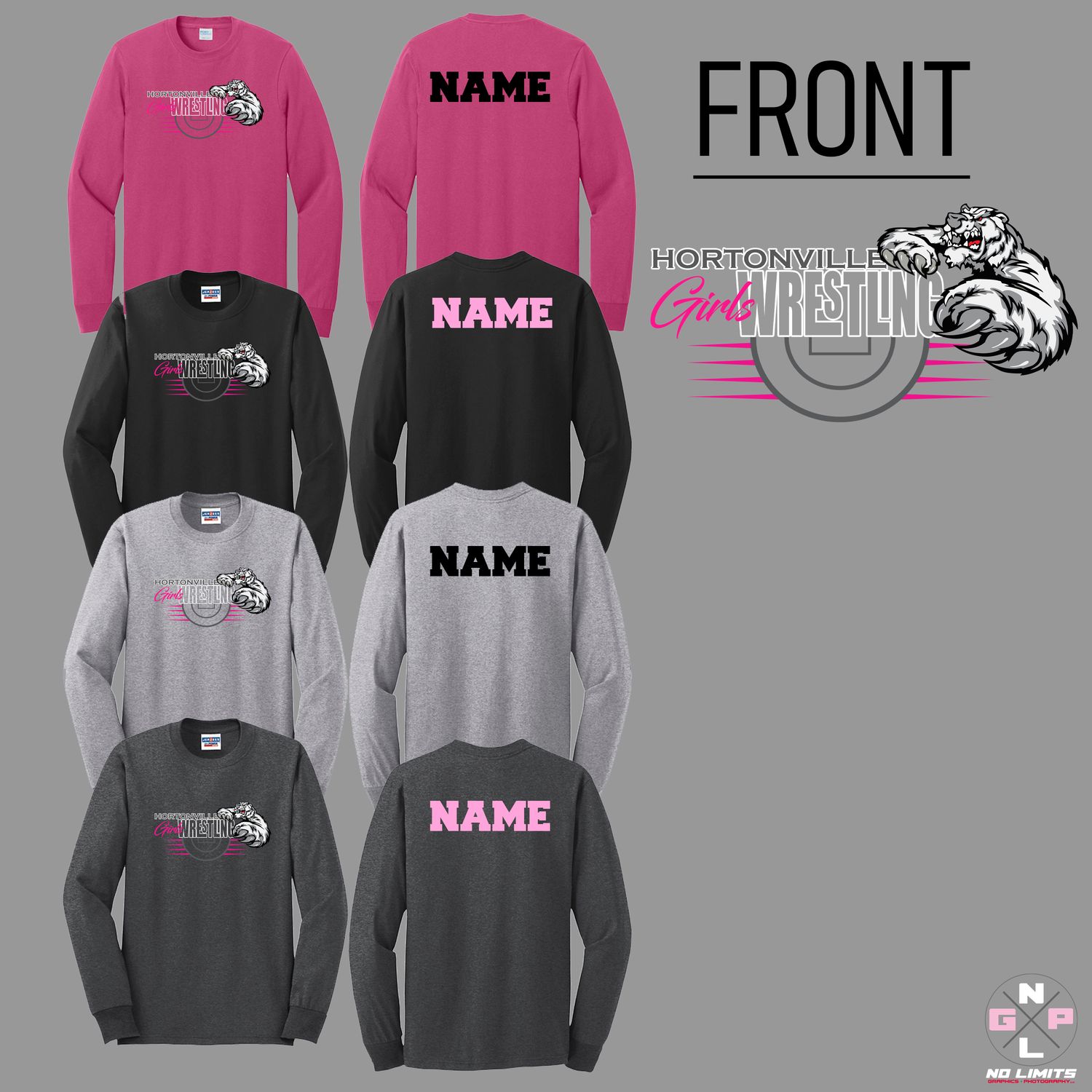 HORTONVILLE GIRLS WRESTLING MAT LONG SLEEVE