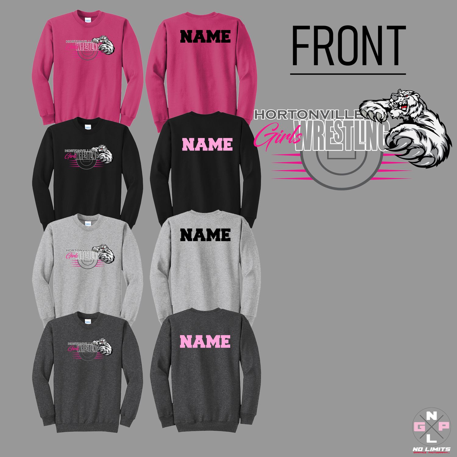 HORTONVILLE GIRLS WRESTLING MAT  Crewneck