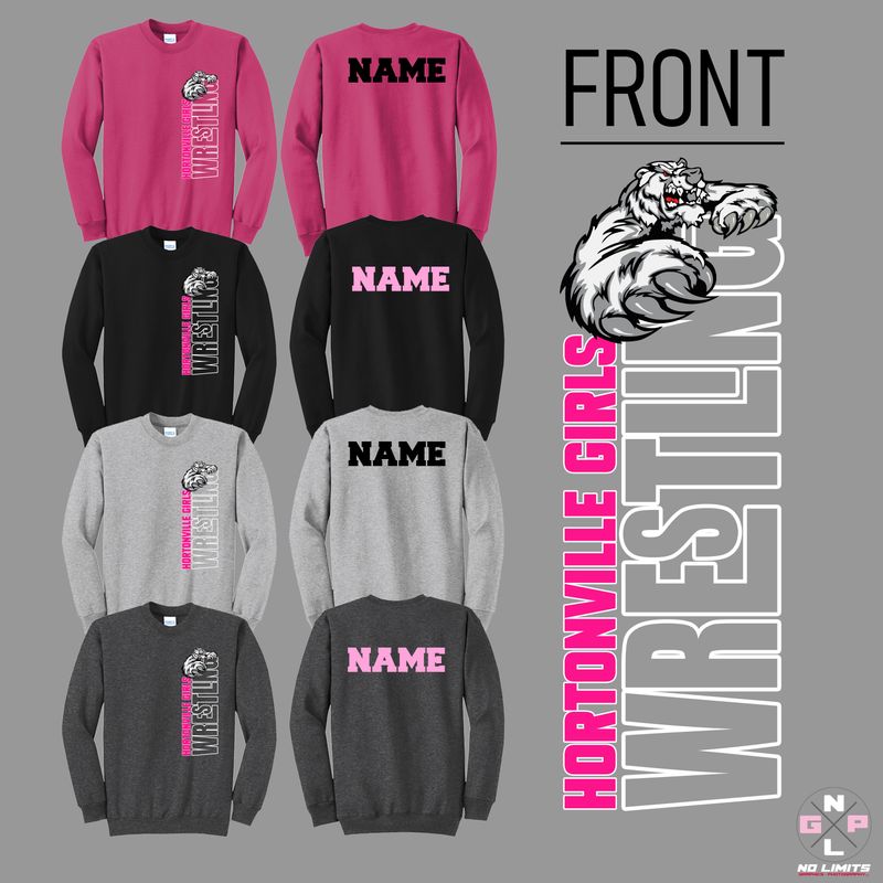 HORTONVILLE GIRLS WRESTLING VERTICAL  CREWNECK