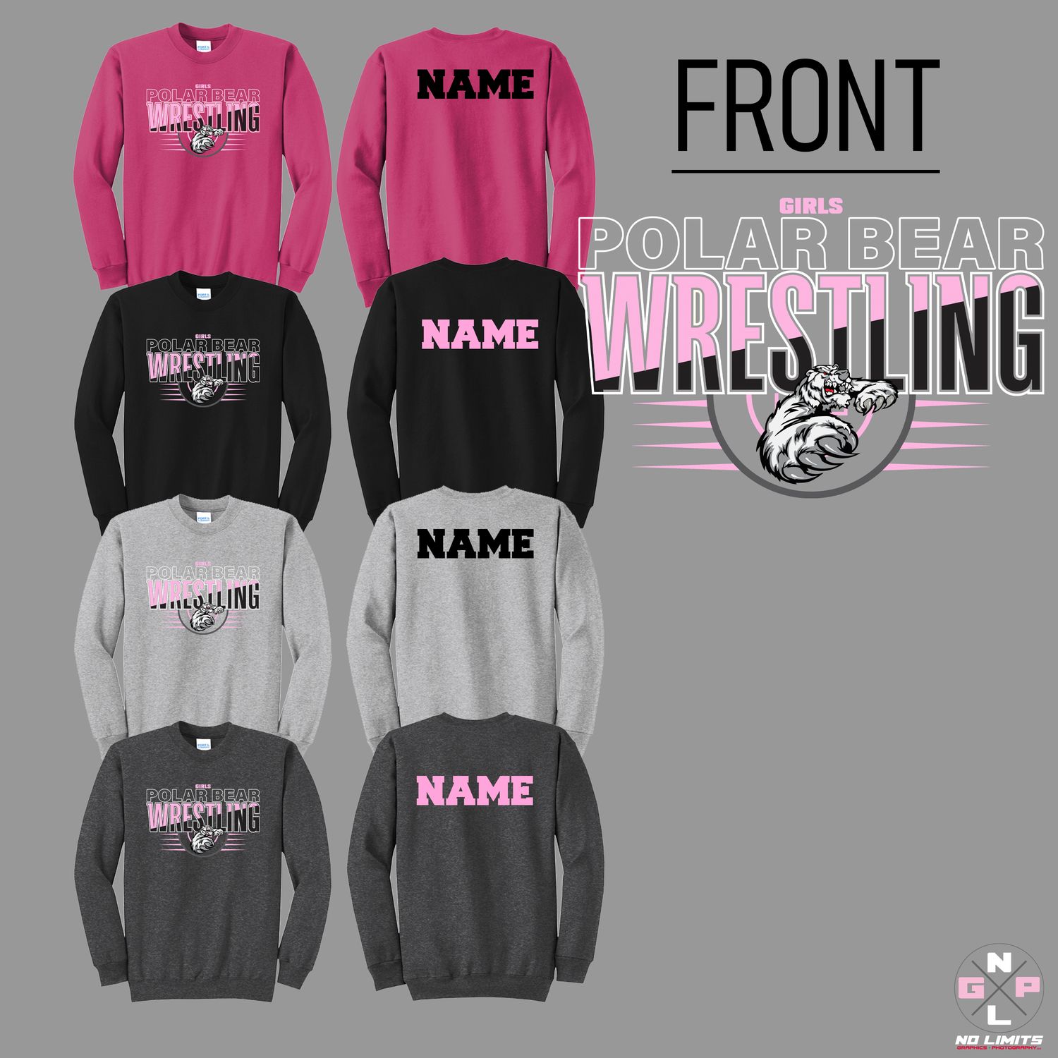 DUAL HORTONVILLE GIRLS WRESTLING CREWNECK