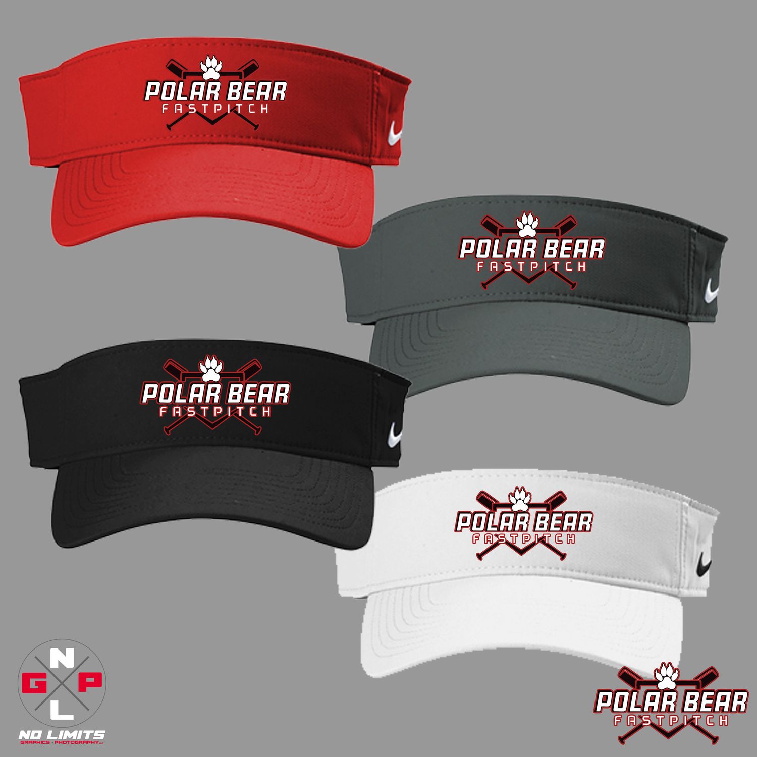 POLAR BEAR FASTPITCH EMBROIDERED NIKE VISOR