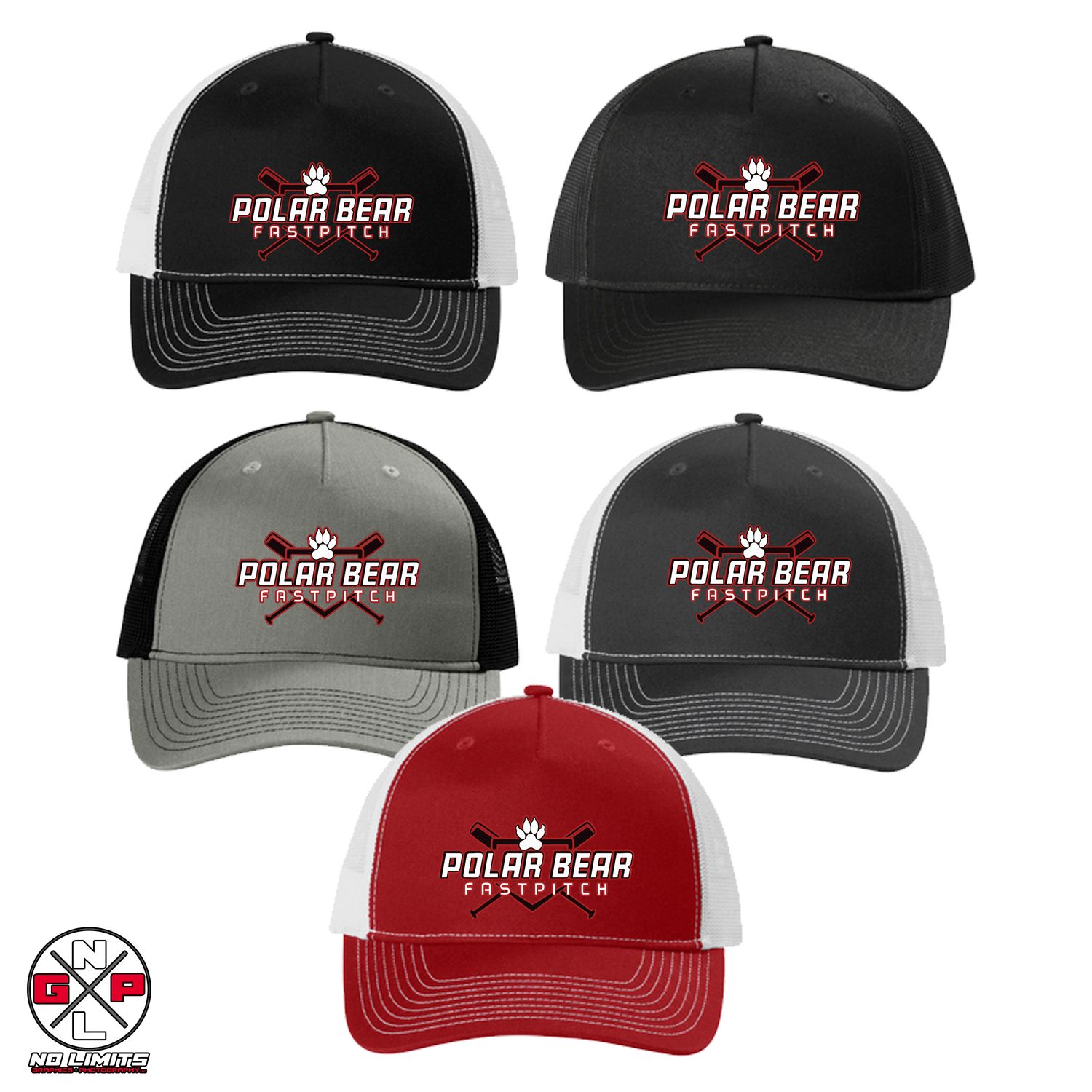 POLAR BEAR FASTPITCH EMBROIDERED SNAP BACK