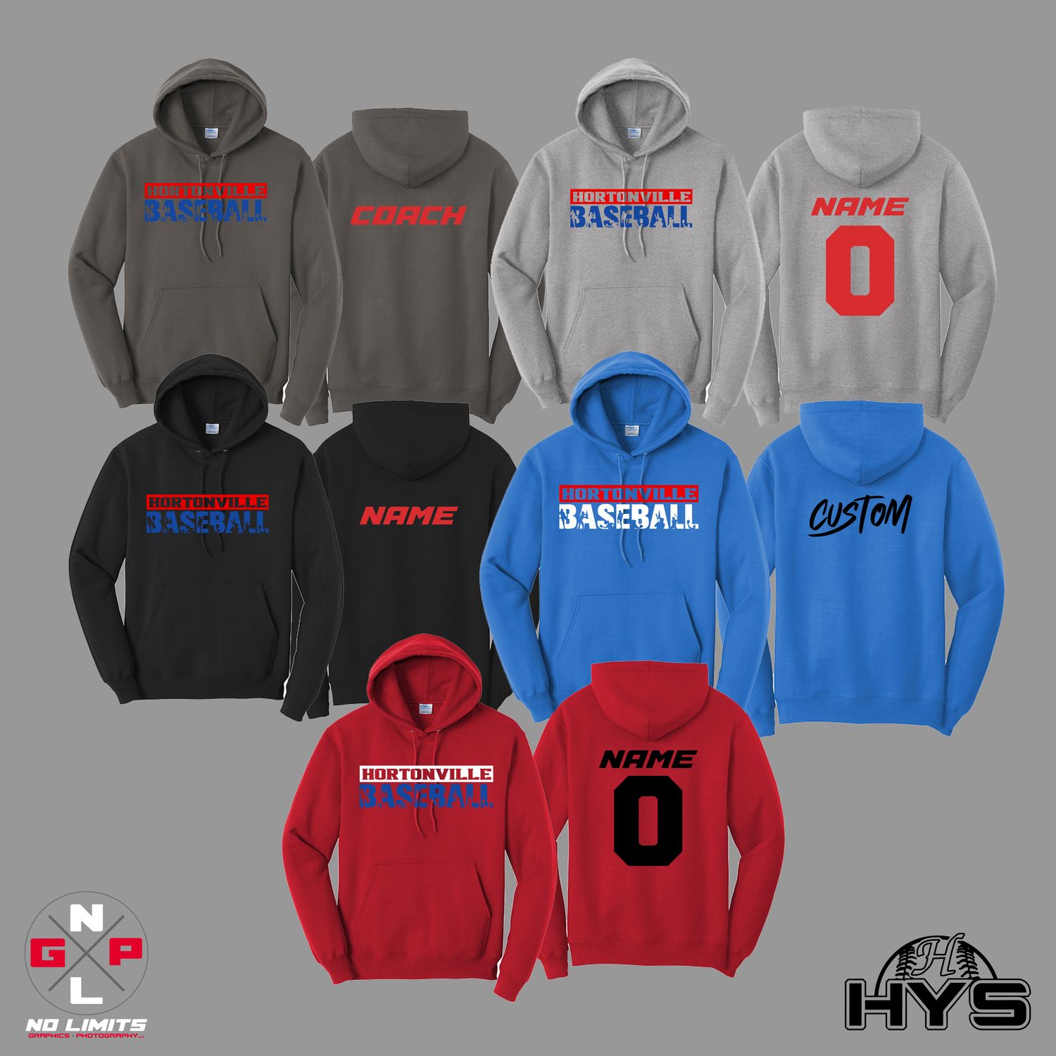 HORTONVILLE BAESBALL PLAYERS HOODIE