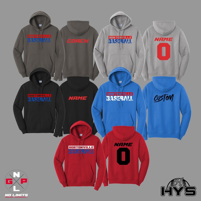 HORTONVILLE BAESBALL PLAYERS HOODIE