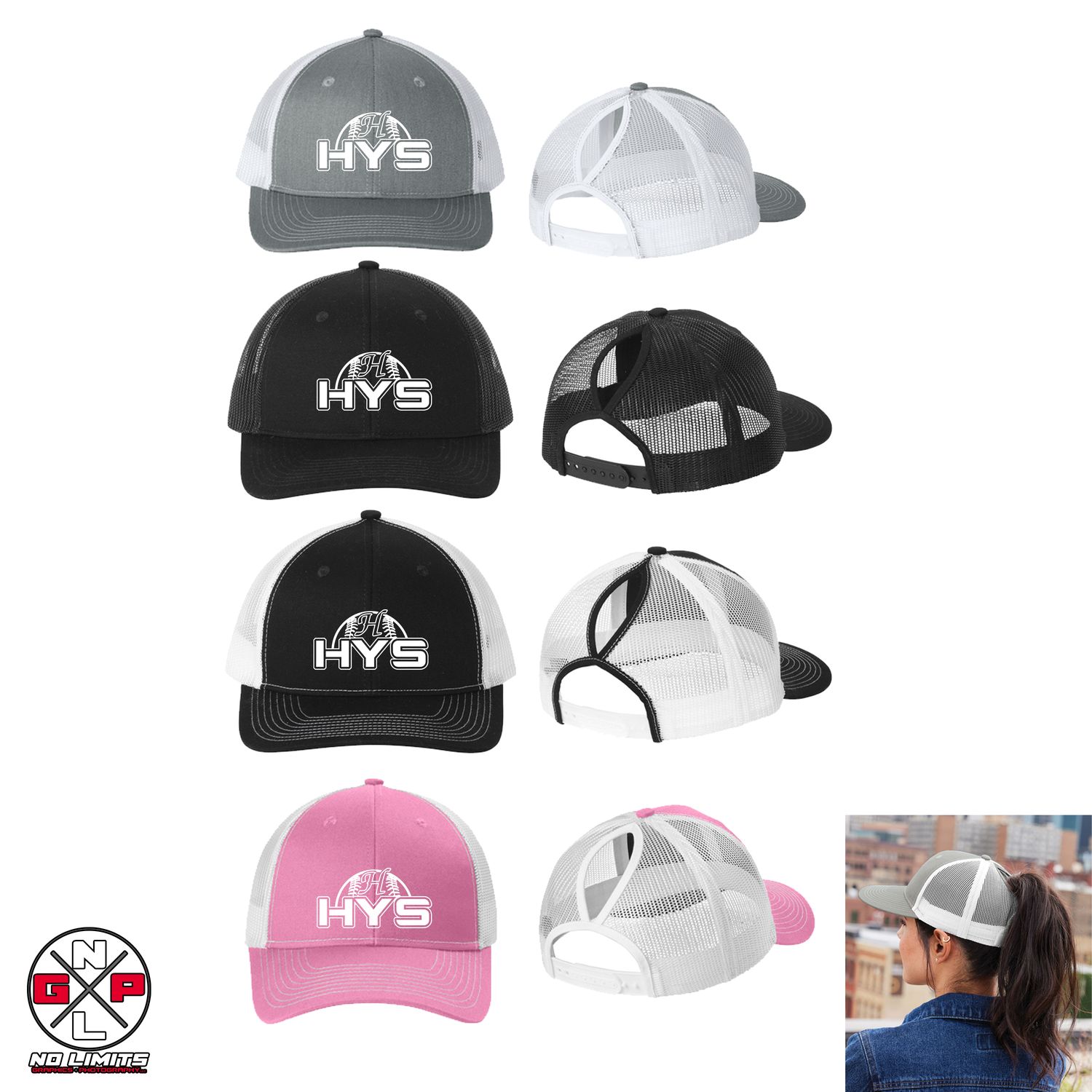 HORTONVILLE YOUTH SPORTS EMBROIDERED PONYTAIL SNAPBACK