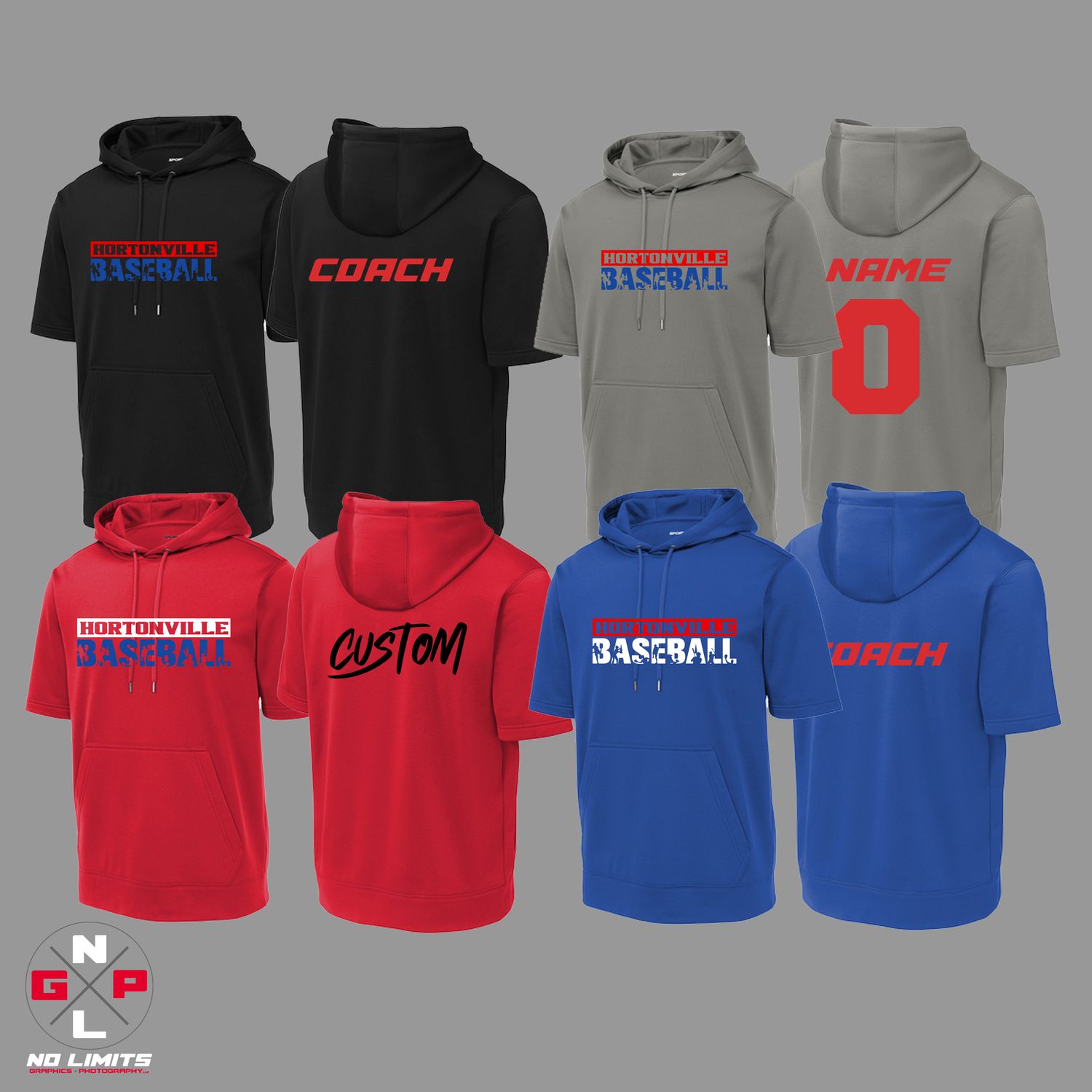 HORTONVILLE BASEBALL SHORT SLEEVE FLEECE HOODIE