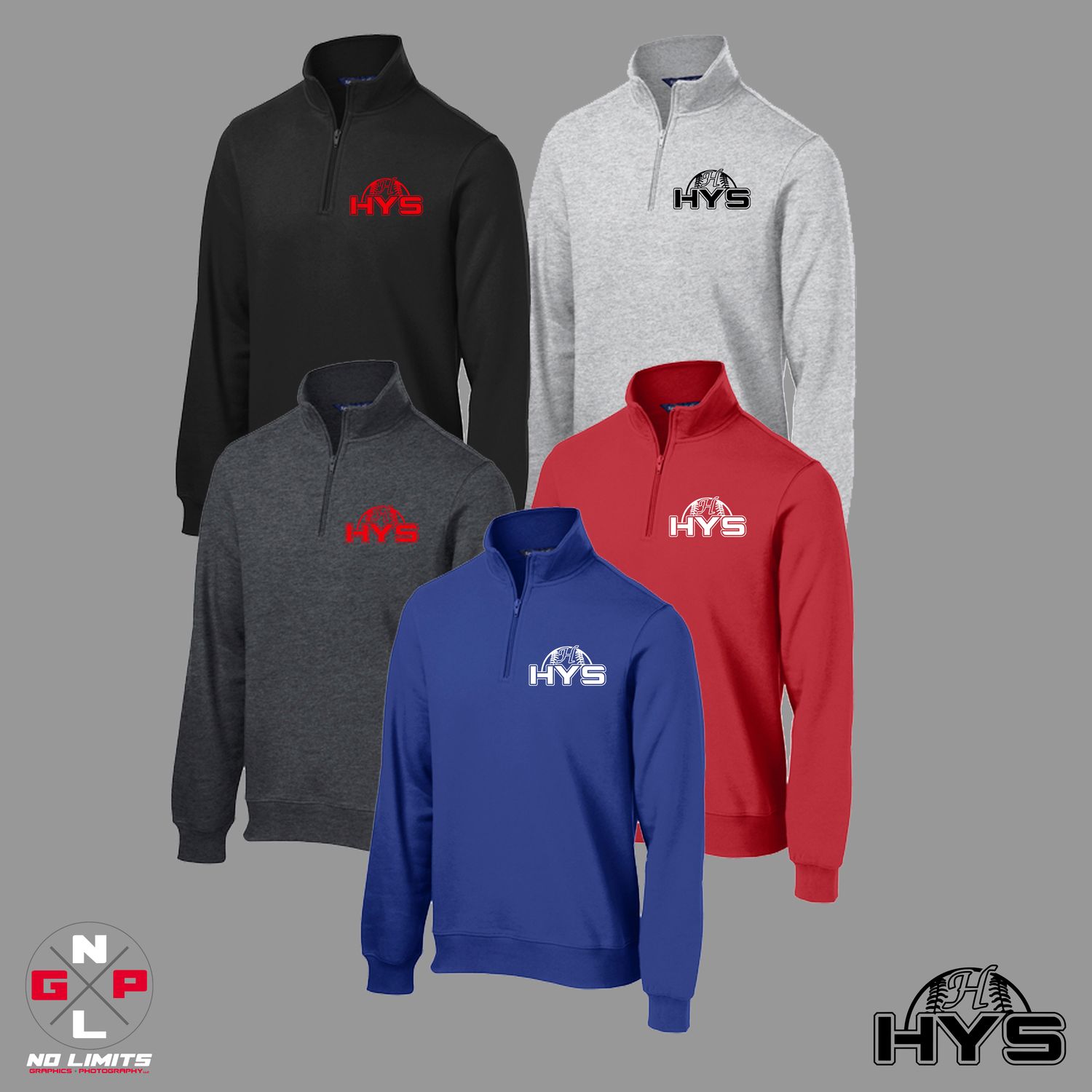 HORTONVILLE YOUTH SPORTS SPORT-TEK 1/4 ZIP EMBROIDERED SWEATSHIRT